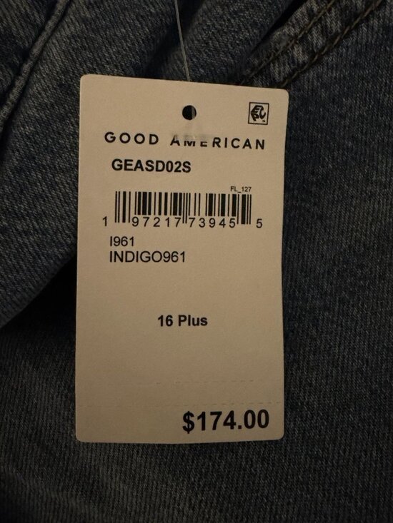 Good American Women’s Good Standard Ease Mid Rise Relaxed Leg Jeans NWT Sz 16 - Picture 7 of 12